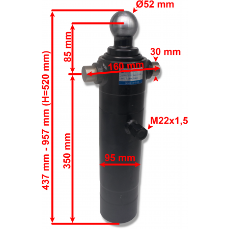 Hydraulika wywrotu 2m SKOK 520 5T 12V BEZPRZEWODOWY KIPRA PRZYCZEPKI + ZAWIASY I WYŁĄCZNIK